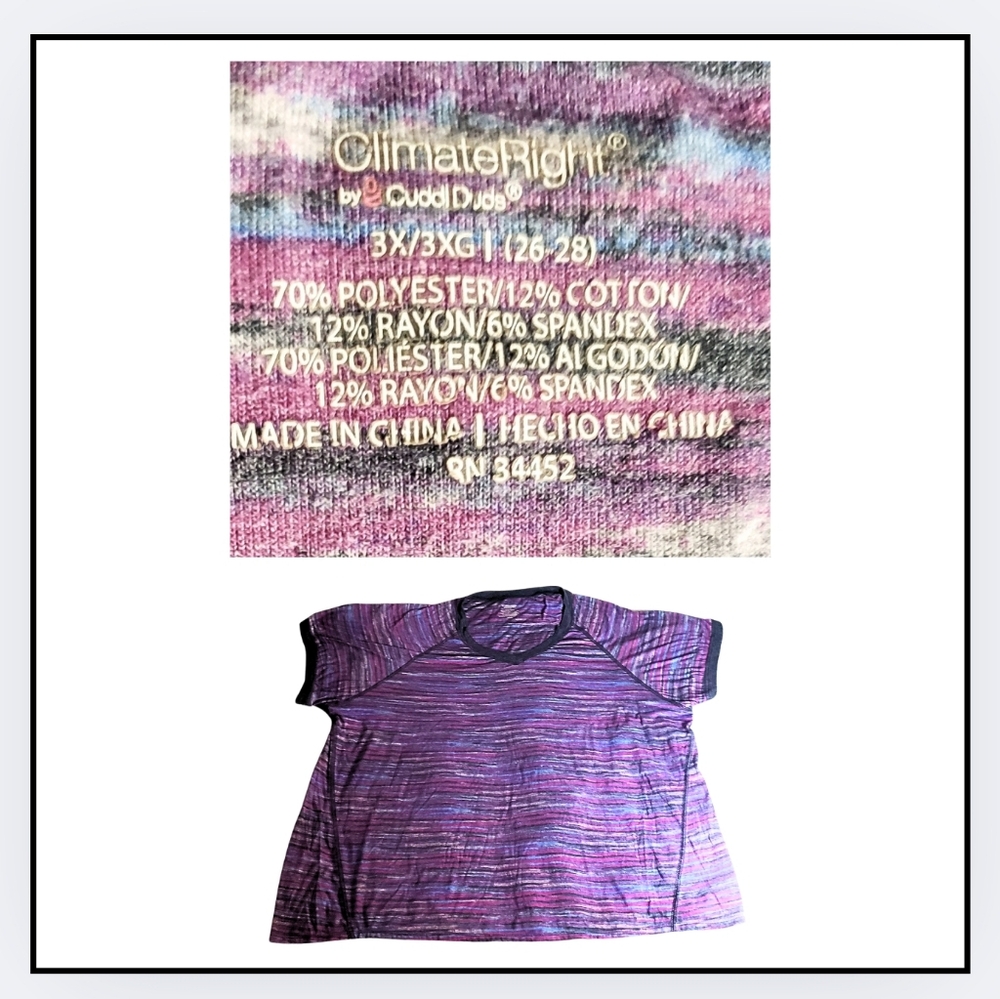🔥 EUC / Cuddl Duds / CLIMATE RIGHT / Multicolor / Pajamas-TOP & BOTTOMS / 3X - Picture 9 of 14